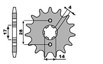 Zębatka przednia 2107 14 aprilia rx 50 '09-'10 derbi senda/gpr/drd 50 '00-'11 (210714jt) (łańc. 420)
