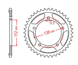 ZĘBATKA TYLNA 4350 44 HONDA VT 600C SHADOW '90-'07 (JTR1332.44) (ŁAŃC. 525)