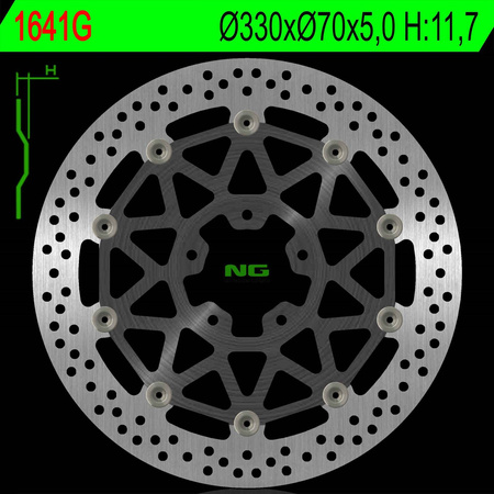 Tarcza hamulcowa przód kawasaki zx 10r 17-18 (330x70x5,0mm) (5x10,5mm) pływająca (środaluminiowy)