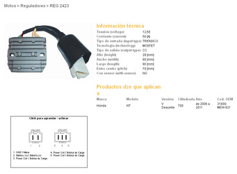 Dze regulator napięcia honda nt700v deauville 06-11 (31600-mew-921) mosfet (50a)