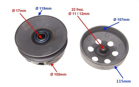 Kompletne sprzęgło skuter 4T 139qmb GY6-50