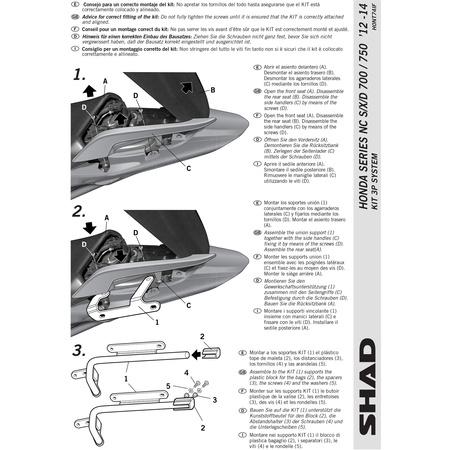 Stelaż do kufrów bocznych Shad 3P do Honda NC700