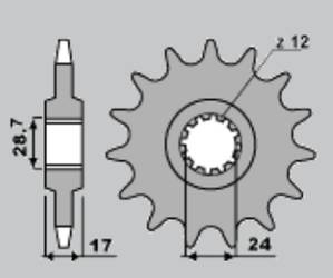 Zębatka przednia 2073 14 honda cbf 600 '04-'07, cbr 600f '97-'98, hornet 600 (137114jt)