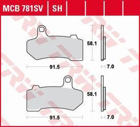 Klocki hamulcowe kh409 sinter street harley-davidson 1130 / 1250 / 1584 / 1690 / 1750 / 1800 / 1870 / 1923 06-21,tył