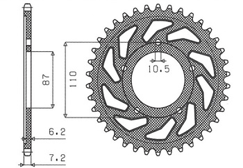 Zębatka tylna 828 44 suzuki sv 650 99-13 (jtr807.44) (łańc. 525) (82844jt)