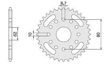 Zębatka tylna 845 40 (a4150845400) yamaha sr 250 85-94 (espana) (jtr845.40) (łańc. 520)