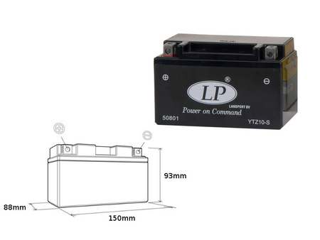 Landport akumulator ytz10-s 12v 8,6ah 150x86x95 bezobsługowy - zalany (6)