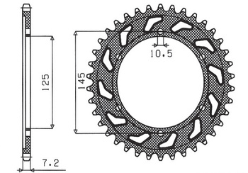 Zębatka tylna 869 42 yamaha tdm 850 (96-98) (jtr867.42) (łańc. 525) (86942jt)