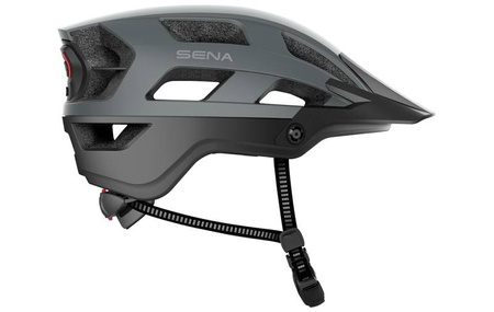 Kask rowerowy m1 trial z wbudowanym interkomem bluetooth 4.1 do 900m oraz tylną lampką led rozmiar m ( 55-58 cm ) kolor szary (el)
