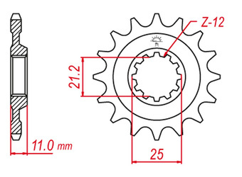 Zębatka przednia 727 15 husqvarna cr 250 '99, te 350 '90-'95, te 400 '01-'02, te 450 '02-'04, smr 450 '03-'10, smr 510 '05, te 610 '99-'07,