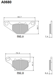 NISSIN KLOCKI HAMULCOWE KH230 / KH396 PREMIUM SEMI-METALLIC (SPIEK METALICZNY) (ECE R90) (MADE IN JAPAN) (2P-279NS)