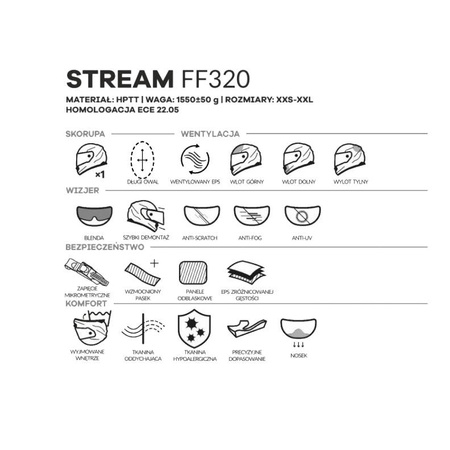 Kask integralny LS2 FF320 Stream Evo Axis Blue White