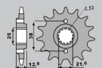 Zębatka przednia 511 14 (a4250511140) kawasaki klr 650 '87-'14