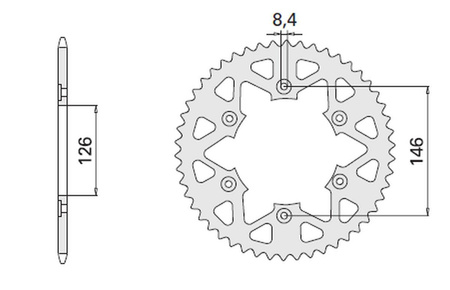 Zębatka tylna 808 51 aluminiowa  (ergal) 808 51 (80851) kolor czarny suzuki dr/rm/rmz (jtr808.51) (łańc.520)