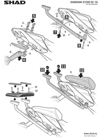 Stelaż kufra tylnego Shad do Kawasaki Z1000 SX (18-19)