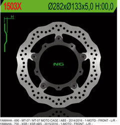 Tarcza hamulcowa przód yamaha mt-07 / a'13-17, tracer 700 '16-'17, xsr 700 / a'16-17 wave (282x133x5) (5x8,5mm)