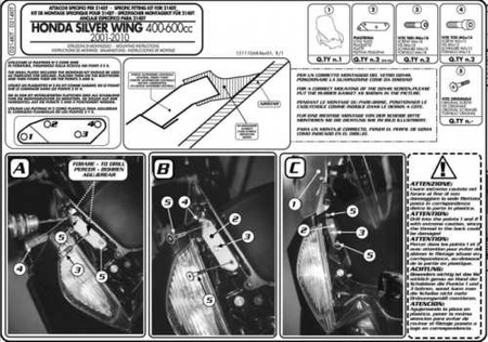 Mocowanie szyby 214dt honda silverwing 400-600ccm (01-10)