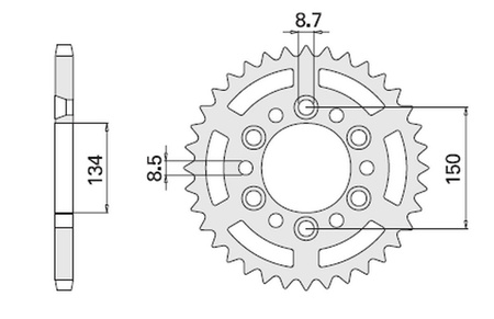 Zębatka tylna 489 47 (467-47) kawasaki kx/kxf `84-'20 (jtr460.47) (łańc. 520) (48947jt)