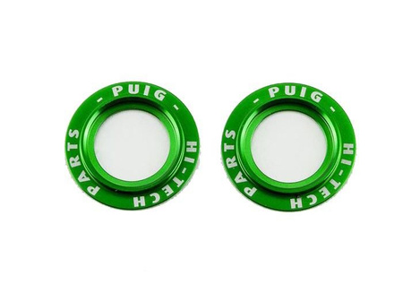 Aluminiowe pierścienie do protektorów kół puig phb19 zielone