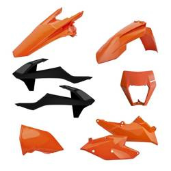 Komplet plastików ktm exc/exc-f tpi '17-'19 w zestawie osłona lampy (8666800006) kolor pomarańczowy czarny