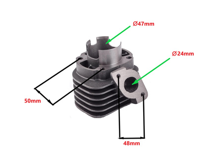 Cylinder Żeliwny kompletny Cpi Bravo Keeway Matrix 47mm 2t 70cm sworzeń 12