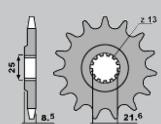 Zębatka przednia 2137 14 kawasaki z1000 '07-'15, zx10r (-1)