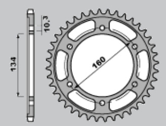 Zębatka tylna utwardzana 4405 45 c45 honda cbr 600f (01-06) (jtr1307.45)