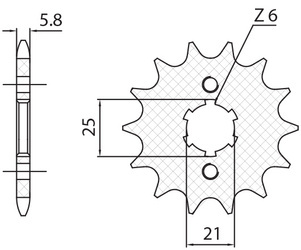 Zębatka przednia 2076 13 yamaha xv 125 virago '97-'01 (jtf1573.13) (łańc. 520) (207613jt)