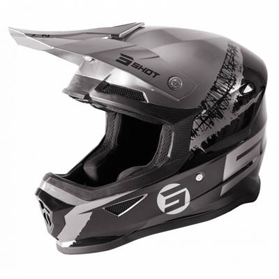 Kask enduro cross Shot Furious Storm czarny/chrom połysk