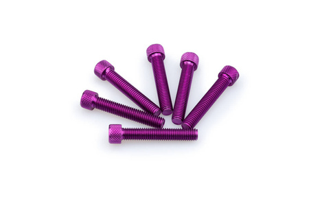 Śruby z anodyzowanego aluminium blister 6 śrub imbusowych m8x45mm fioletowe