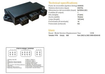 Dze moduł zapłonu cdi yamaha yfm 660 grizzly 660 '02-'03 (oem:5km-85540-00)