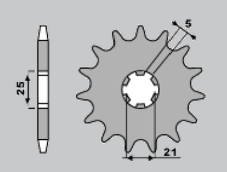 Zębatka przednia 569 14 (569-14) 569 14 kawasaki kx 250 '87-'98, yamaha yz 250 '77-'98, xv 250`89-15 (jtf569.14) (łańc. 520)