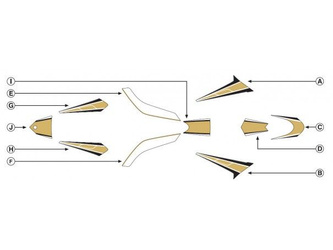 Zestaw Naklejek Puig Do Yamaha T-Max 530 12-14 (Złote 8422)