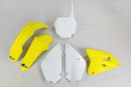 Komplet plastików suzuki rm 85 '00-'24 kolor oem dla roczników 00-15 oraz 18-20 (żółty/biały)