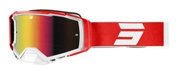 Gogle Shot Core czerwony/biały szybka srebrne lustro + przeźroczysta
