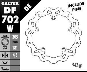 Tarcza hamulcowa przód bmw r 850/1100/1150/1200 (305x181x4,8) (ng1044) wave