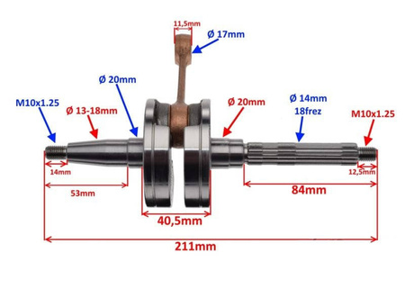 Wał korbowy do skutera Piaggio Zip 2T