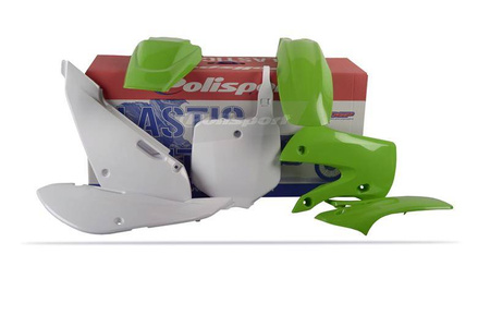Komplet plastików kawasaki kx 65 '00-'22 w zestawie tablica przednia (8661500010) kolor zielono biały oem