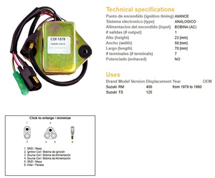 Dze moduł zapłonu cdi  suzuki ts125, rm400 79-80