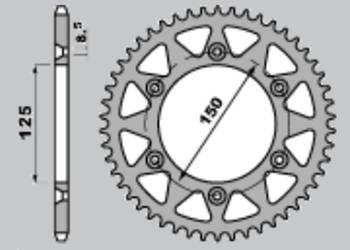 Zębatka tylna aluminiowa kolor srebrny 899 48 ktm sx/sxf/sx-f/excf/exc-f/exc/lc4/sc/mxc/ '91-'22, husqvarna tc/te/fc/tc/tx/fc/fe '14-'22, ga