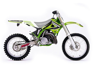Komplet naklejek (oklein) kawasaki kx125/250 '94-'98 dream 4 kolor zielony/czarny