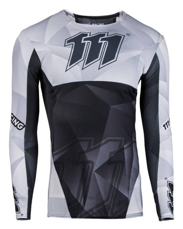 Koszulka moto 111.1 - razor black kolor czarny/szary rozmiar l