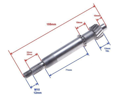 Wałek sprzęgłowy przekładni skuter 4T 139Qmb