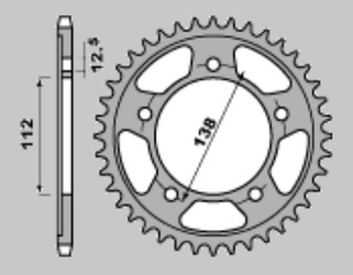 Zębatka tylna 408 42 (a4150302423) honda cbf/vtr-f 1000 '97-'10