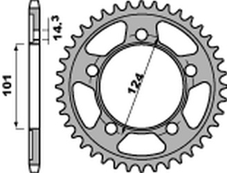 Zębatka tylna 4508 42 c45 ktm 950/990/1190 rc8 /duke/ supermoto (jtr898.42) (łańc. 525)