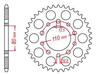 Zębatka tylna 4350 46 honda xrv 750 africa twin '90-'92 (jtr1332.46)