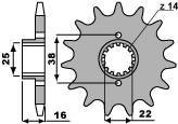 Zębatka przednia 2050 14 18nc ducati 748/916/944/996/1000 (jtf740.14) (łańc. 525)