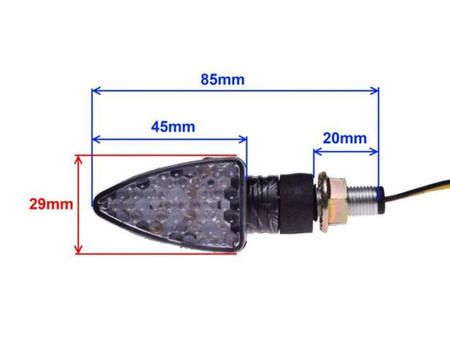 Kierunkowskaz led strzałka lewy tył biały klosz carbon