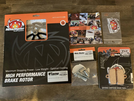 Zestaw husqvarna tc 85 `14-19, ktm 85 sx `12-19, ktm ebike freeride sx/exc `12-19 zestaw:tarcza pływająca 260mm (112160), adapter, klocki
