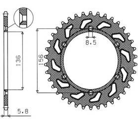 Zębatka tylna 702 41 husqvarna sm 610 (08-09), suzuki dr350 (90-03), rgv 250 (91-96) (jtr822.41) (łańc. 520) (70241jt)